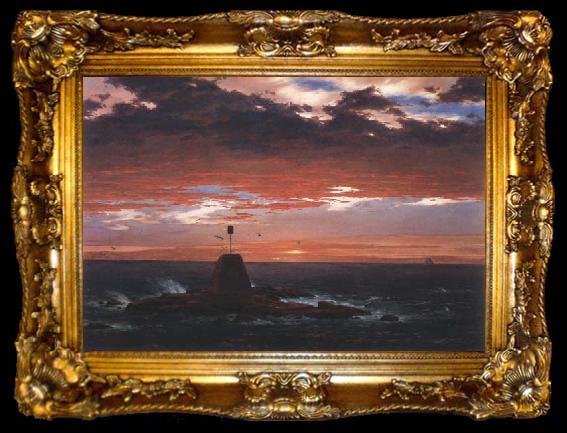 framed  Frederic E.Church Beacon,off Mount  Desert Island, ta009-2